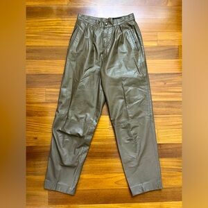 Taupe Grey Authentic Leather Vintage Pants